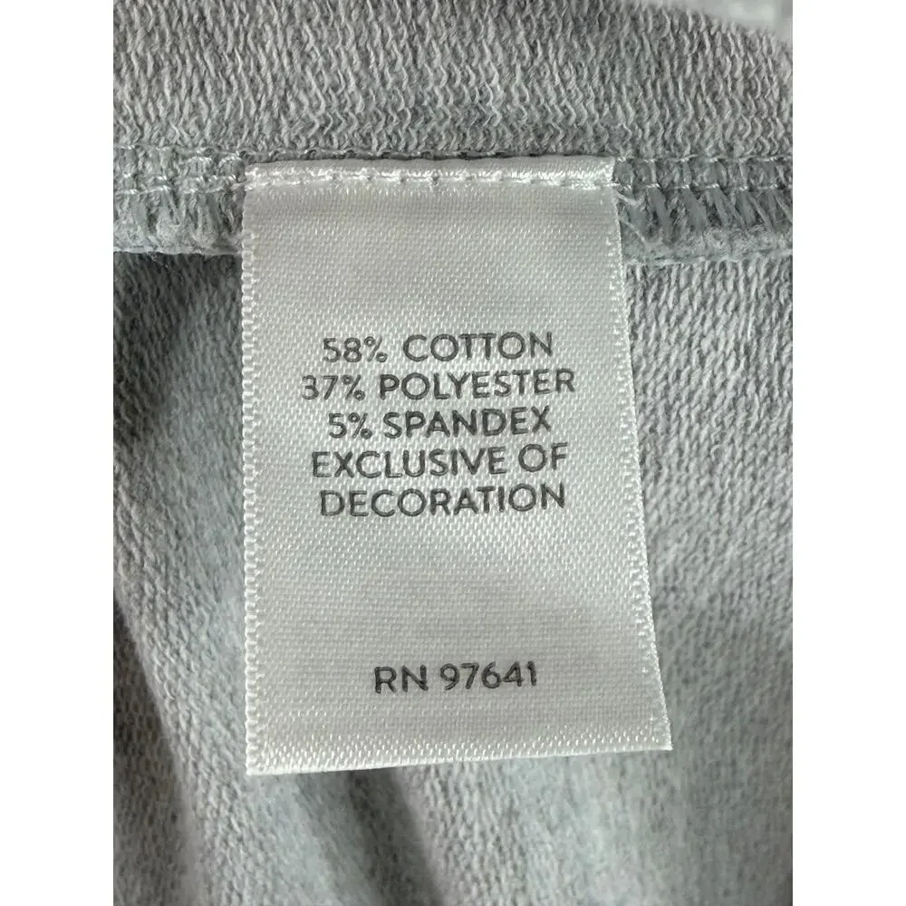 J. Jill Fit Long Sleeve Hoodie Embroidered Pullover Knit Tunic Gray Yellow Med